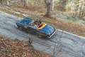 Targa Làrio 2017 - Mercedes 190 SL bleue 3/4 arrière gauche vue de haut