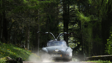 Tour Auto 2013 - Mercedes 300 SL gris mate face arrière portes ouvertes