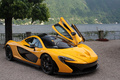 Villa d'Este 2013 - McLaren P1 jaune 3/4 avant droit porte ouverte