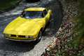 Villa d'Este 2018 - Iso Grifo jaune 3/4 avant gauche vue de haut