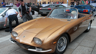 Lamborghini 350 GT Spyder doré 3/4 avant gauche