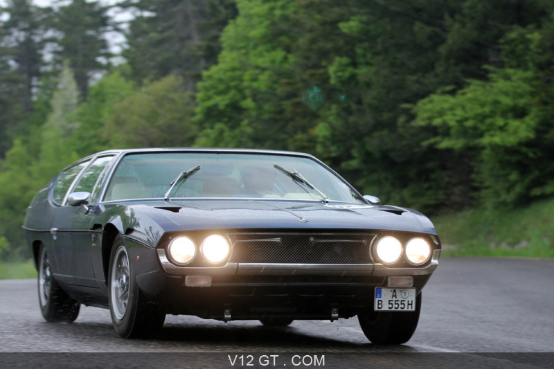 Lamborghini Espada bleu 3/4 avant droit / 50 ans de ...