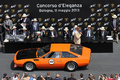 Lamborghini Jarama orange profil vue de haut