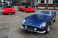 Cars & Coffee Paris - Mars 2012 - Ferrari 250 GT California Spider bleu & Enzo rouge & 599 GTO rouge