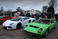 Cars & Coffee Paris - Mars 2012 - Lamborghini Miura vert & Aventador blanc