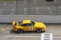 Porsche 993 Carrera RS jaune filé vue de haut