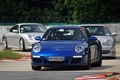 Porsche 997 Carrera GTS bleu 3/4 avant gauche