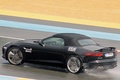 Jaguar F-Type V8S noir 3/4 arrière gauche filé vue de haut