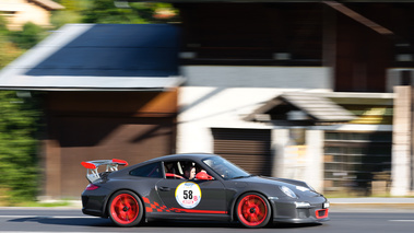 GT Rally 2011 - Porsche 997 GT3 RS MkII anthracite 3/4 avant droit filé