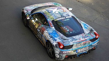 Ferrari 458 Italia 3/4 arrière gauche vue de haut