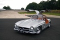 Mercedes 300 SL gris 3/4 avant gauche portes ouvertes