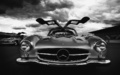 Mercedes 300 SL gris face avant portes ouvertes