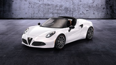 Alfa Romeo 4C Spider - blanc - 3/4 avant gauche