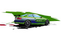 Alpina B3 GT3 - verte - profil droit, sketch