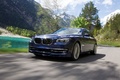 Alpina B7 2012 - bleue - 3/4 avant droit, dynamique