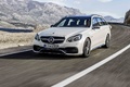 Mercedes E63 AMG Estate MY2013 blanc 3/4 avant gauche travelling