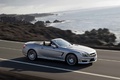 Mercedes SL63 AMG gris mate 3/4 avant droit travelling vue de haut