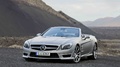 Mercedes SL63 AMG gris mate 3/4 avant gauche