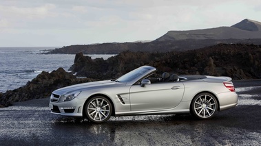 Mercedes SL63 AMG gris mate profil