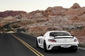 Mercedes SLS AMG Black Series blanc 3/4 arrière gauche travelling