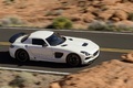 Mercedes SLS AMG Black Series blanc 3/4 avant droit filé vue de haut 2