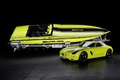 Mercedes SLS AMG Electric Drive jaune 3/4 avant gauche