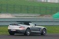 Mercedes SLS AMG Roadster anthracite satiné/mate 3/4 arrière droit filé