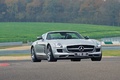 Mercedes SLS AMG Roadster anthracite satiné/mate 3/4 avant droit penché