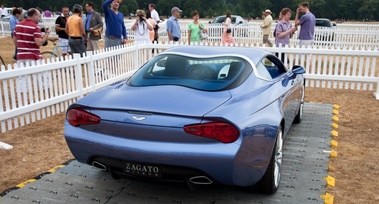 Aston Martin Coupé Zagato Centennial - bleu - 3/4 arrière droit
