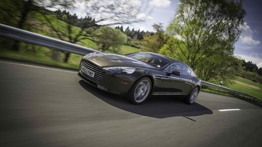 Aston Martin Rapide S gris 3/4 avant gauche travelling penché 5