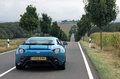 Aston Martin V12 Zagato bleu face arrière travelling 2