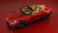 Aston Martin Vanquish Volante Zagato rouge 3/4 avant gauche vue de haut