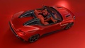 Aston Martin Vanquish Zagato Speedster rouge 3/4 arrière gauche vue de haut