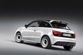 Audi A1 Quattro blanc 3/4 arrière gauche penché