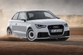 Audi A1 Quattro blanc 3/4 avant droit filé