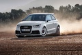 Audi A1 Quattro blanc 3/4 avant gauche filé