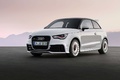 Audi A1 Quattro blanc 3/4 avant gauche