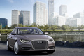 Audi A6 e-Tron marron 3/4 avant droit