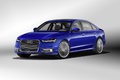 Audi A6 L e-Tron - Bleue - 3/4 avant gauche