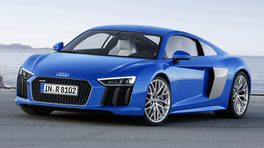 Audi R8 2015 - Bleue - 3/4 avant gauche