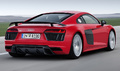 Audi R8 2015 - Rouge - 3/4 arrière droit dynamique