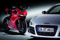 Audi R8 GT + moto Ducati