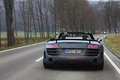 Audi R8 GT Spyder bleu mate face arrière travelling