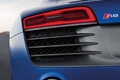 Audi R8 V10 Plus bleu mate feux arrière debout