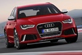 Audi RS6 Avant 2013 - rouge - 3/4 avant droit penché