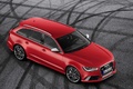 Audi RS6 Avant rouge 3/4 avant droit vue de haut