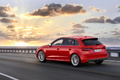 Audi S3 Sportback 2013 - rouge - 3/4 arrière gauche, dynamique