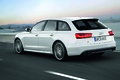 Audi S6 V8 Avant blanc 3/4 arrière gauche travelling