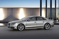 Audi S8 gris 3/4 avant gauche