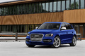 Audi SQ5 TFSI bleu 3/4 avant gauche